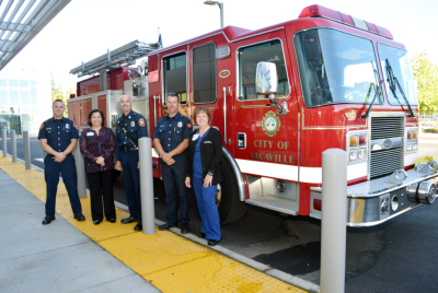 Vacaville firefighters toured the new VacaValley Wellness Center recently.